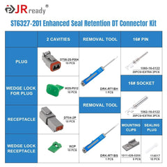 JRready DT04-2P components with IP67 waterproof seal for outdoor use