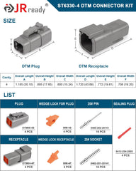 JRready DTM 4-pin pair components for quick, reliable electrical connections