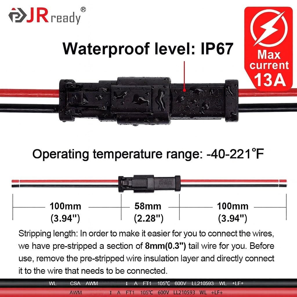 JRready IP67 waterproof rating visual highlights rugged marine use.