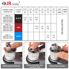 JRready Deutsch size 16-20 solid contacts provide strong conductivity and corrosion resistance.
