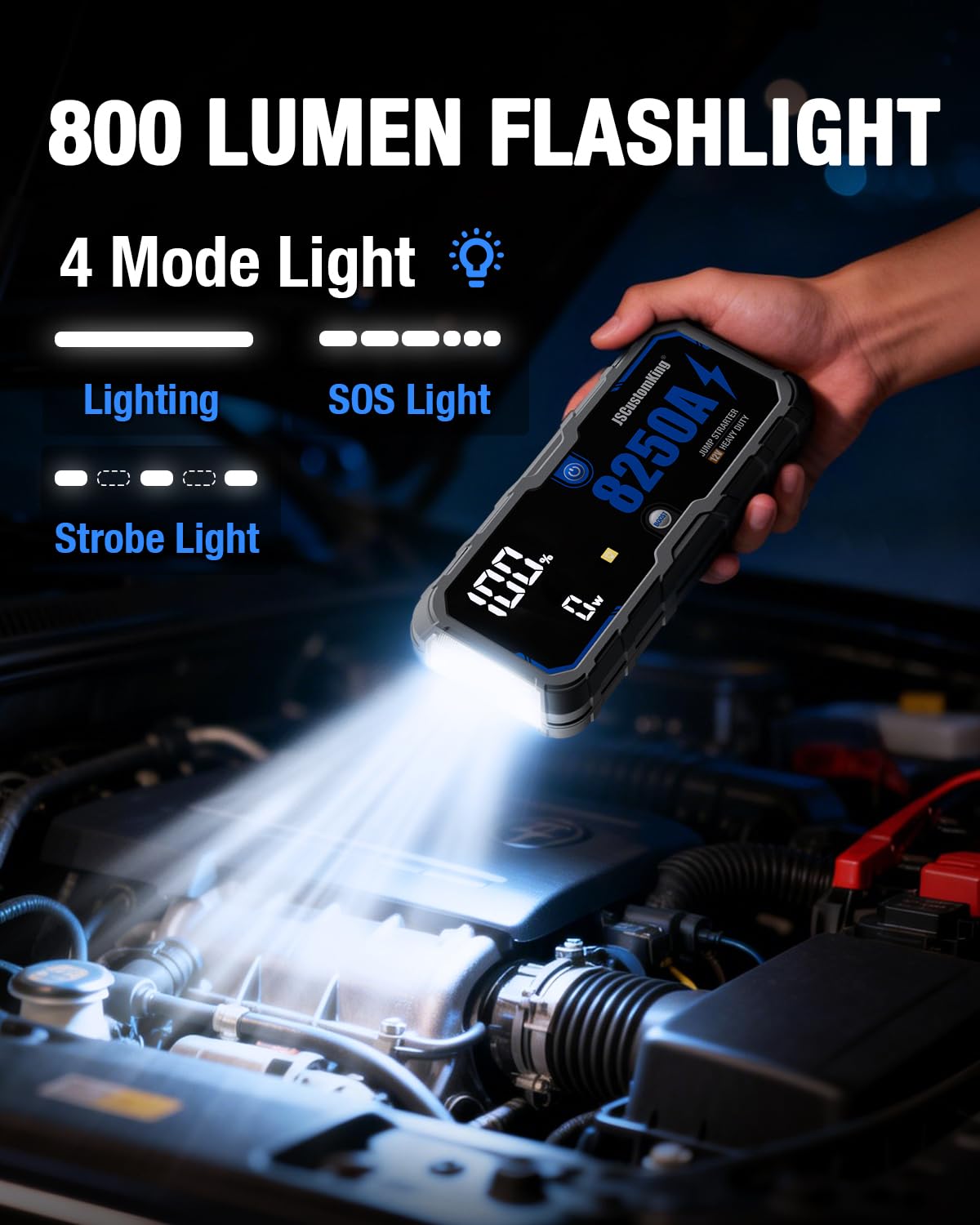 JSCUSTOMKING 8250A PD-65W output powers laptops and tablets quickly.