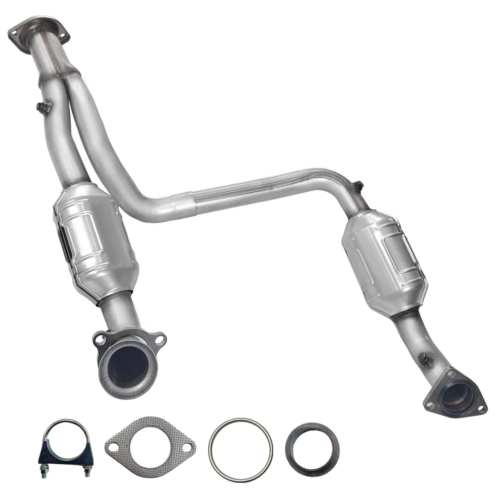 JT High Flow catalytic converter for Silverado, front view, EPA-compliant emissions