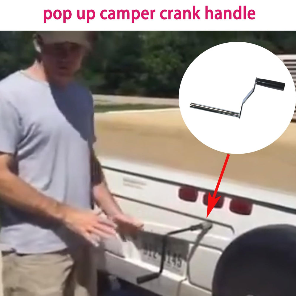 JTEYINH compact portable storage crank handle - easy to tuck away in your camper.