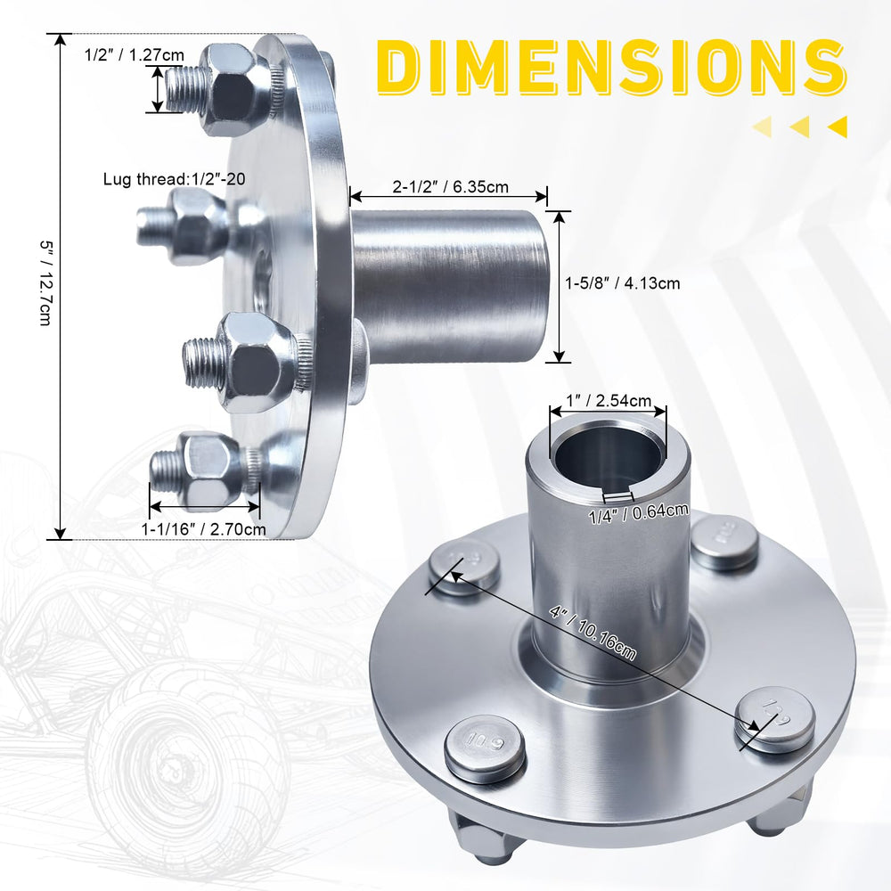 jtfrkope five-inch diameter hub suitable for versatile kart setups with one-inch inboard