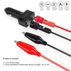 Jtron DC-12V plug with pinned contacts highlighting secure connections.