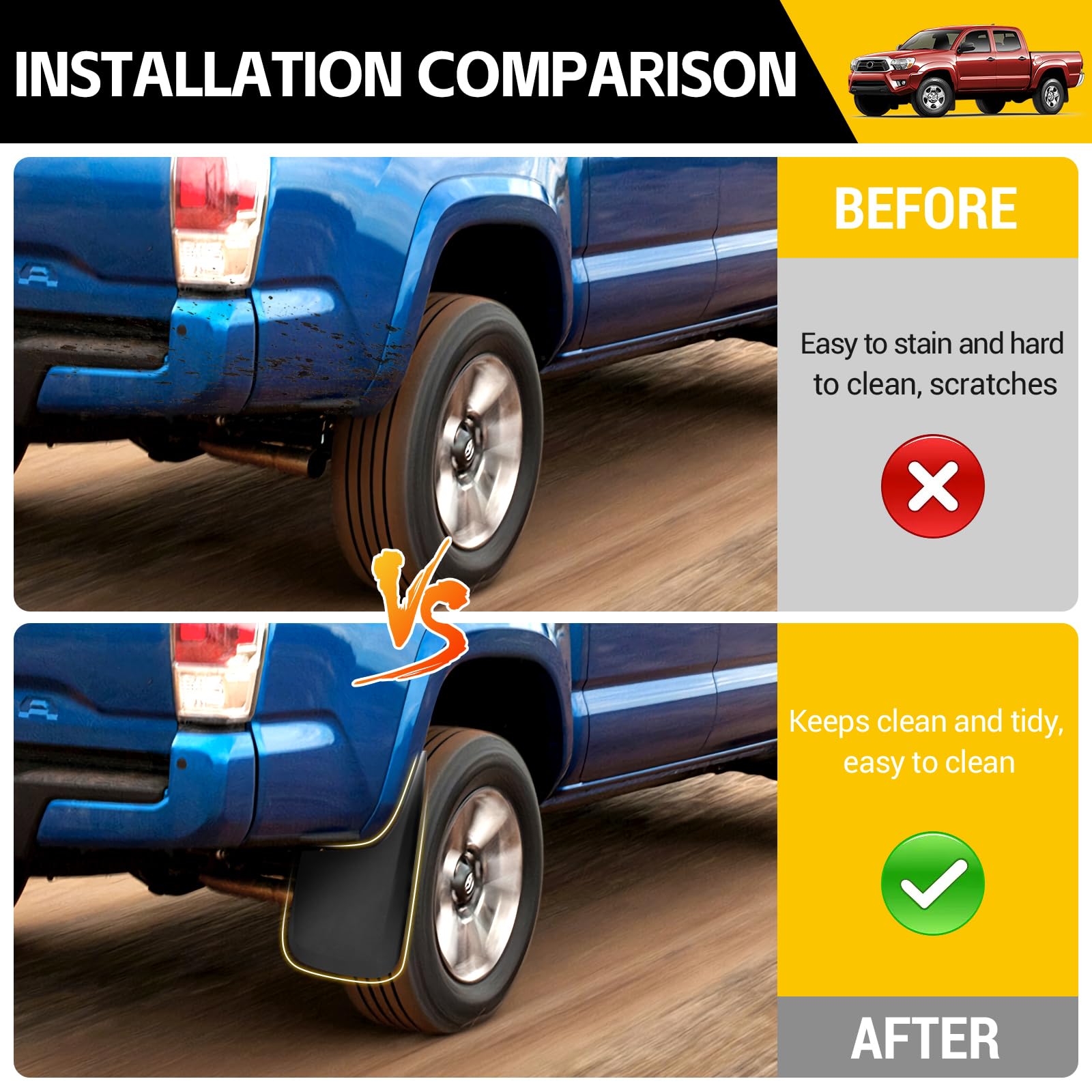 JTYZSM mud flaps no-drill installation provide quick fit with included hardware