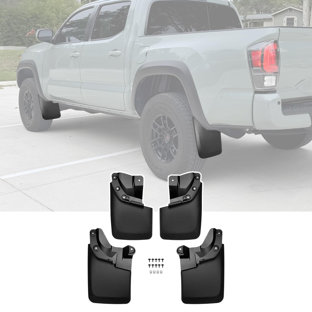 JTYZSM Tacoma mud flaps front-left view protect against mud and debris