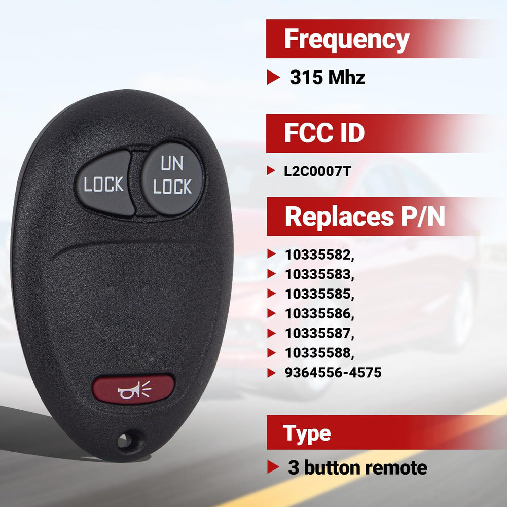Jugmew key fob for Hummer H3 with three buttons for reliable keyless entry.