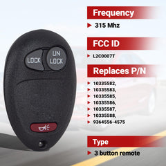 Jugmew key fob for Hummer H3 with three buttons for reliable keyless entry.