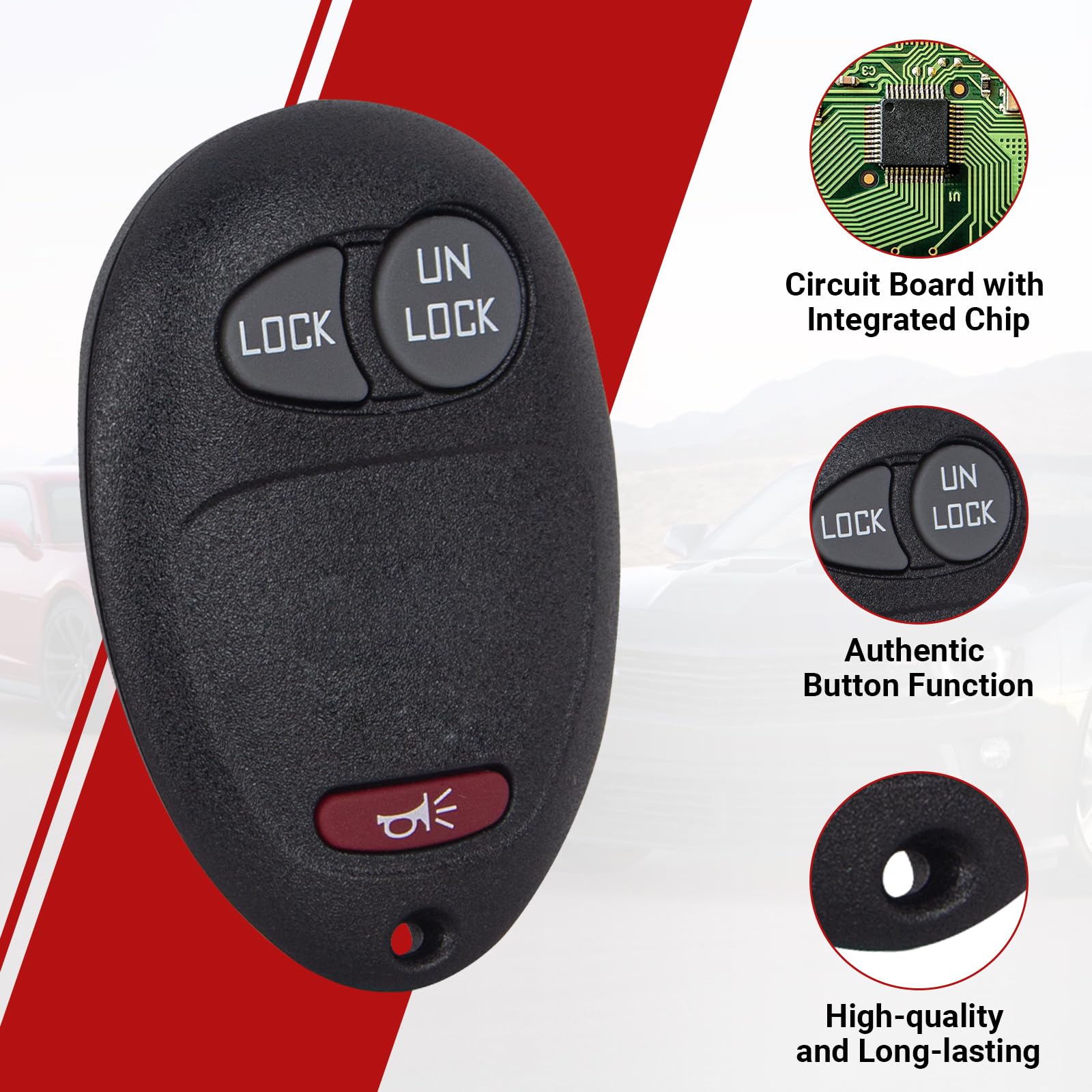 Jugmew key fob for Oldsmobile Silhouette with three buttons provides seamless entry.
