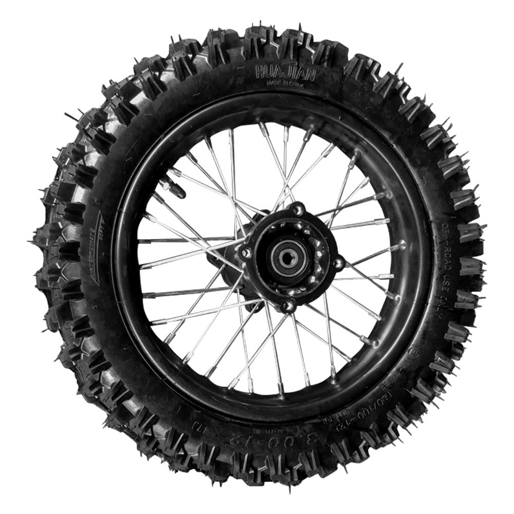 Julymoda 80/100-12 rear wheel assembly with disc brake for dirt bikes, reliable braking.