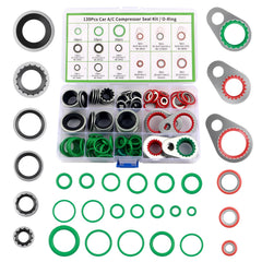 Junecarp 139pcs AC O-Ring Kit storage box with labeled compartments for fast maintenance.