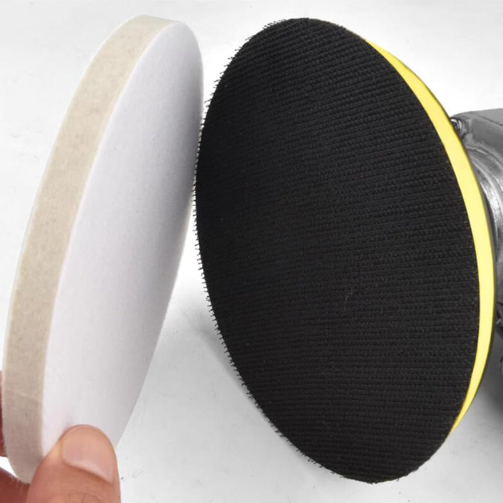 Junlixn wool polishing pad on rotary tool ready for quick changes