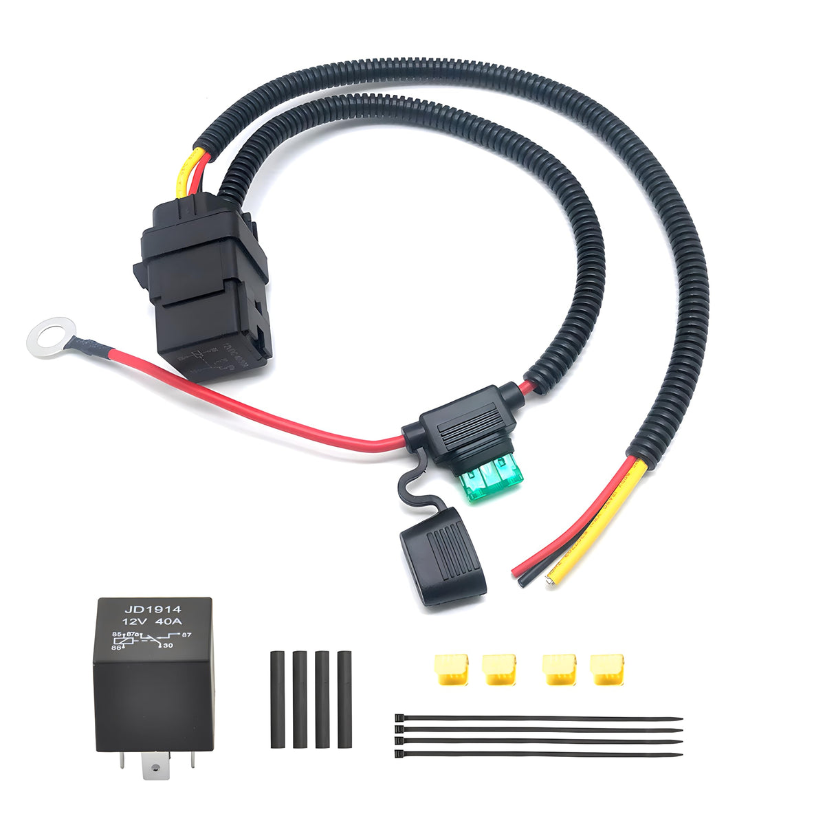 JUNRUO fuel pump relay wiring kit main unit for seamless installation and improved fuel delivery.