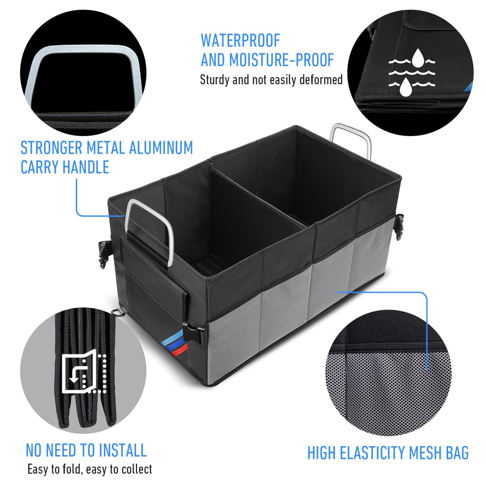 Junsungo Car Trunk Organizer in a car trunk reducing clutter.