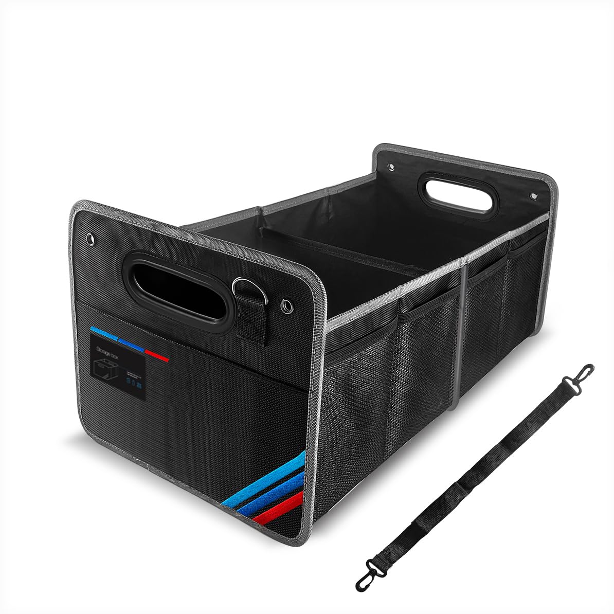 Junsungo car trunk organizer in waterproof fabric keeps groceries organized.