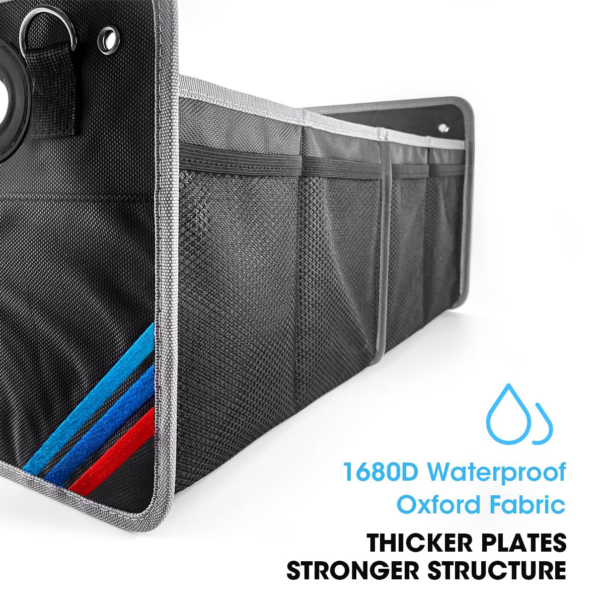 Junsungo trunk organizer collapsible design for quick storage and setup.