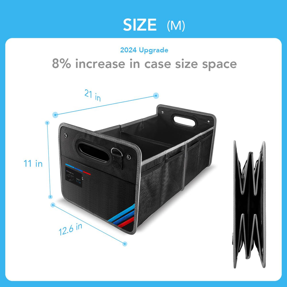 Junsungo organizer measures 54x32x28 cm to fit SUVs and cars.