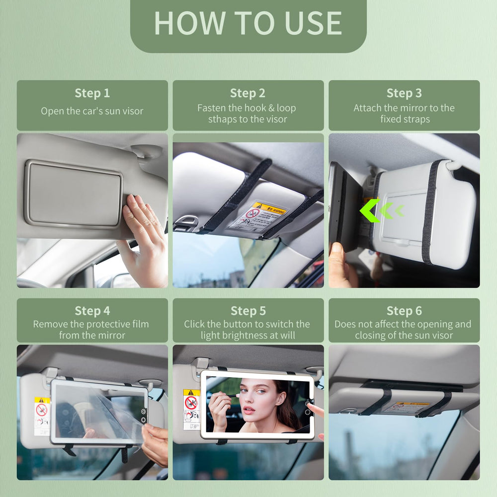 Junyaoxuan detachable visor vanity mirror saves space when not in use