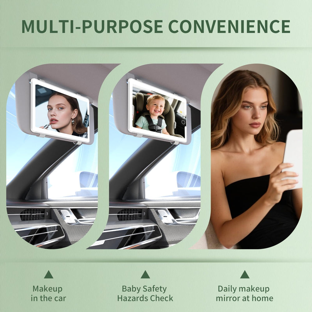 Junyaoxuan wide-view car mirror supports precise makeup while on the go