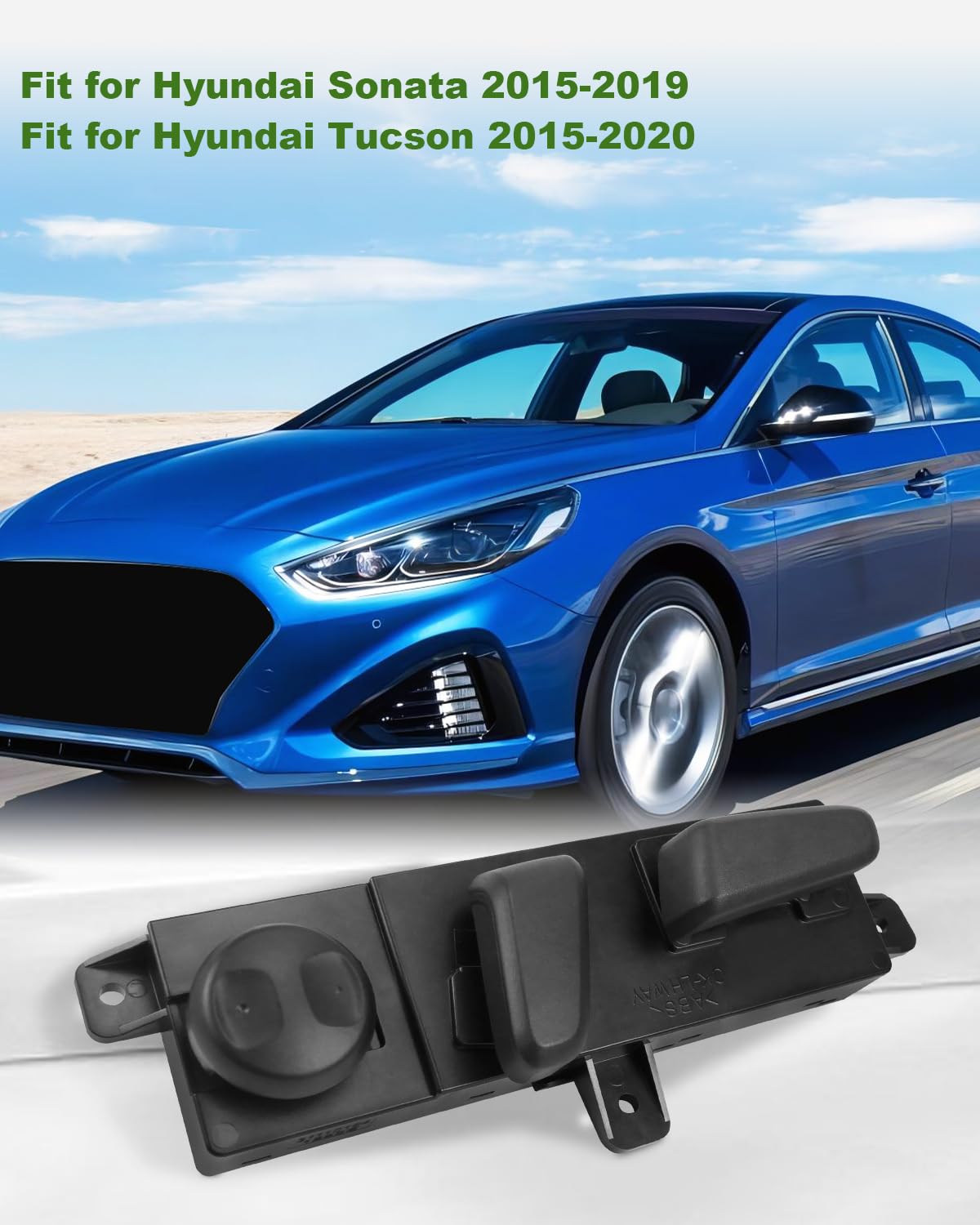 JUQAFY power seat switch for Hyundai Tucson, front-left control to tailor seat height and recline.