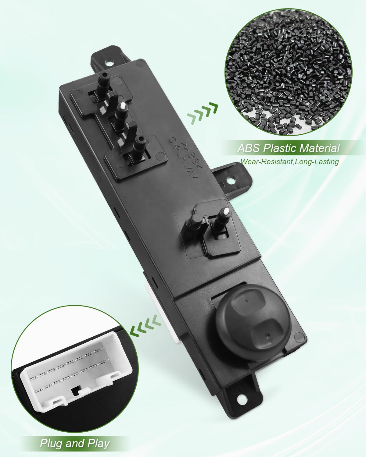 JUQAFY power seat switch plug-and-play install view for quick, tool-free replacement.