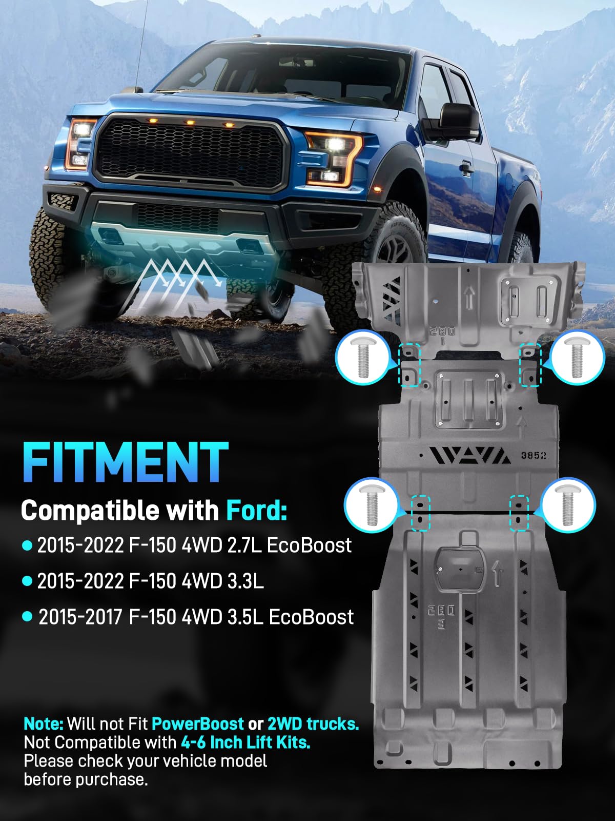 JURPLIX full skid plate transmission protection guards critical components during off-road runs