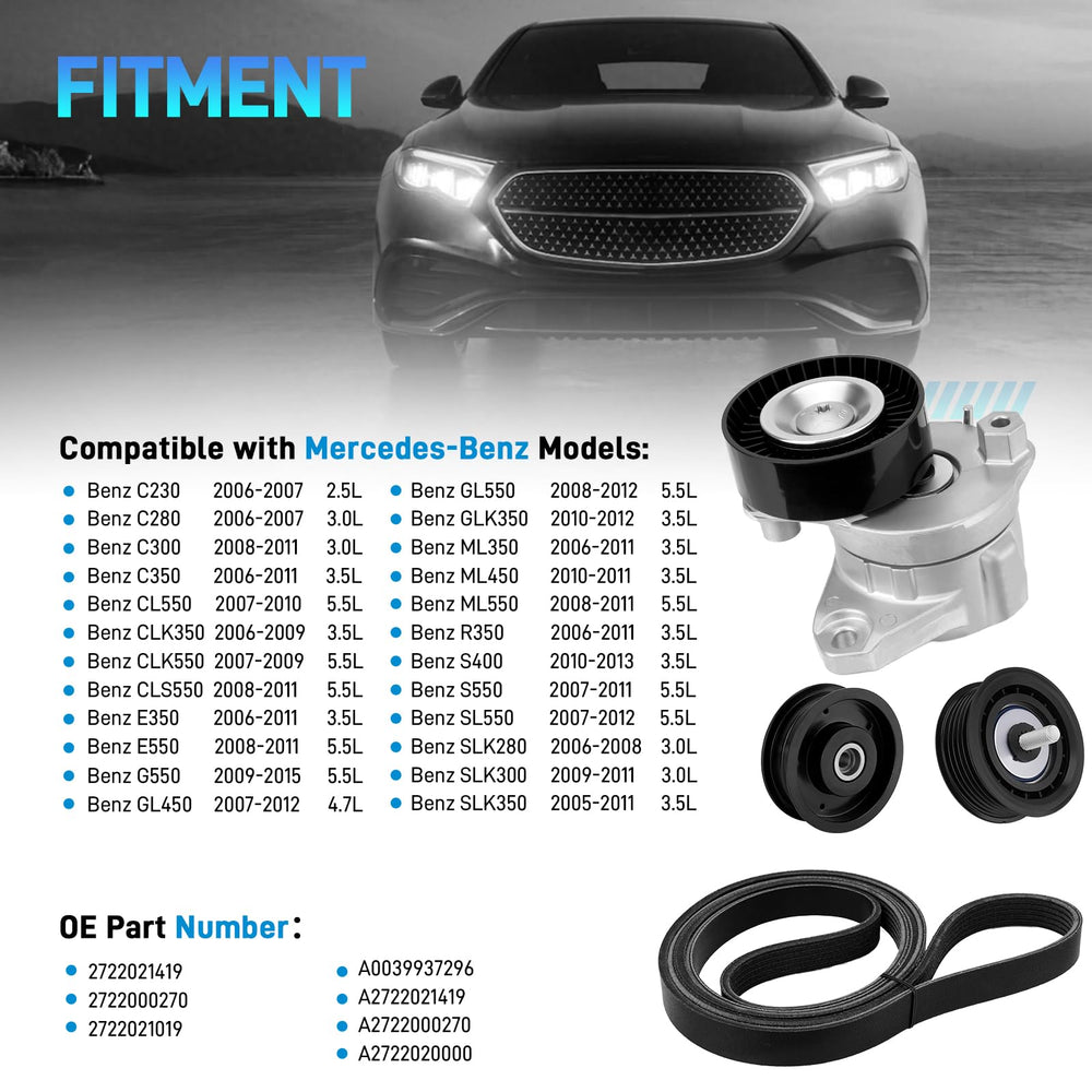 JURPLIX idler pulley kit for Mercedes promotes smooth belt movement
