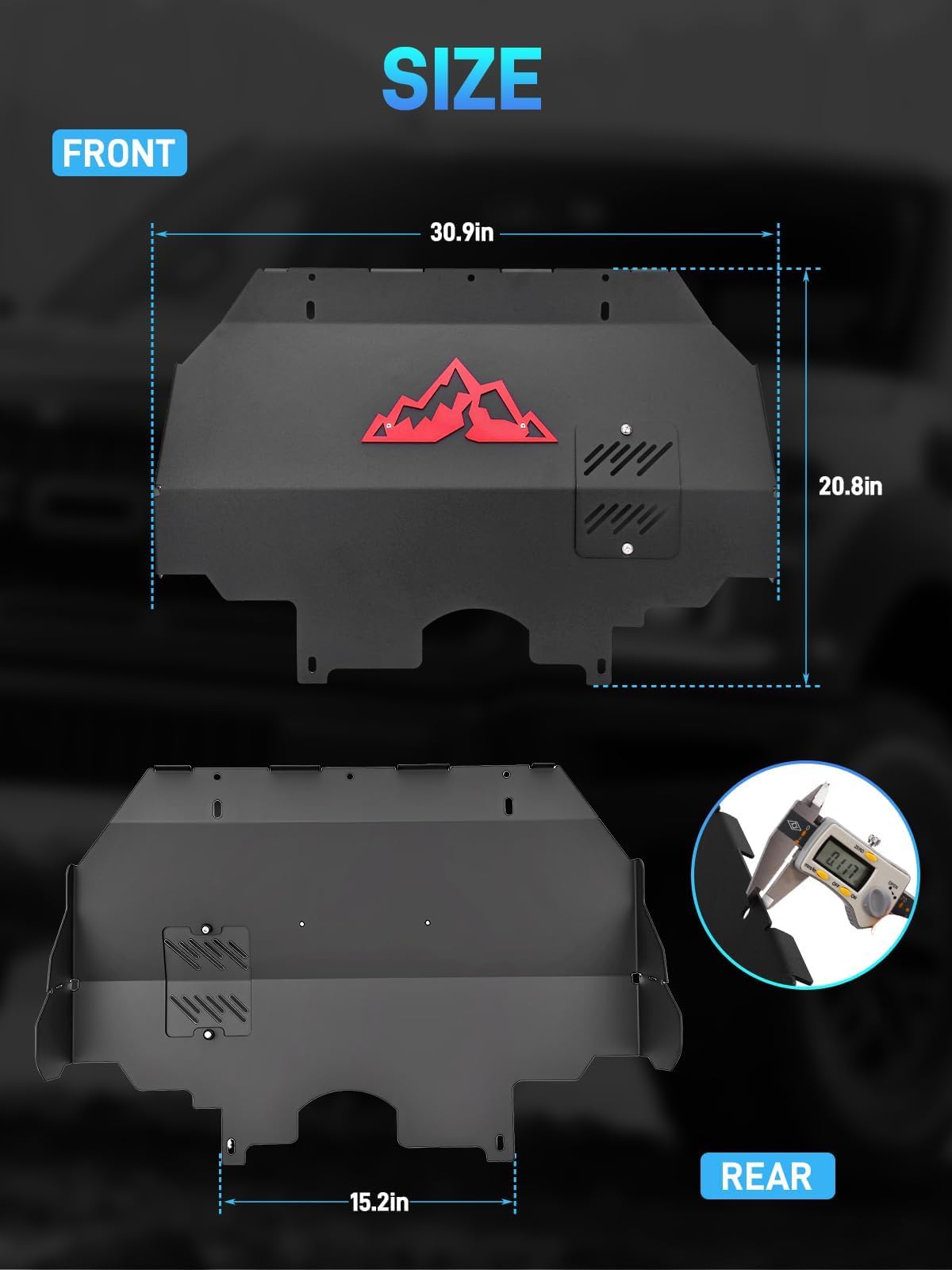 Jurplix off-road protection covering engine area on a trail drive