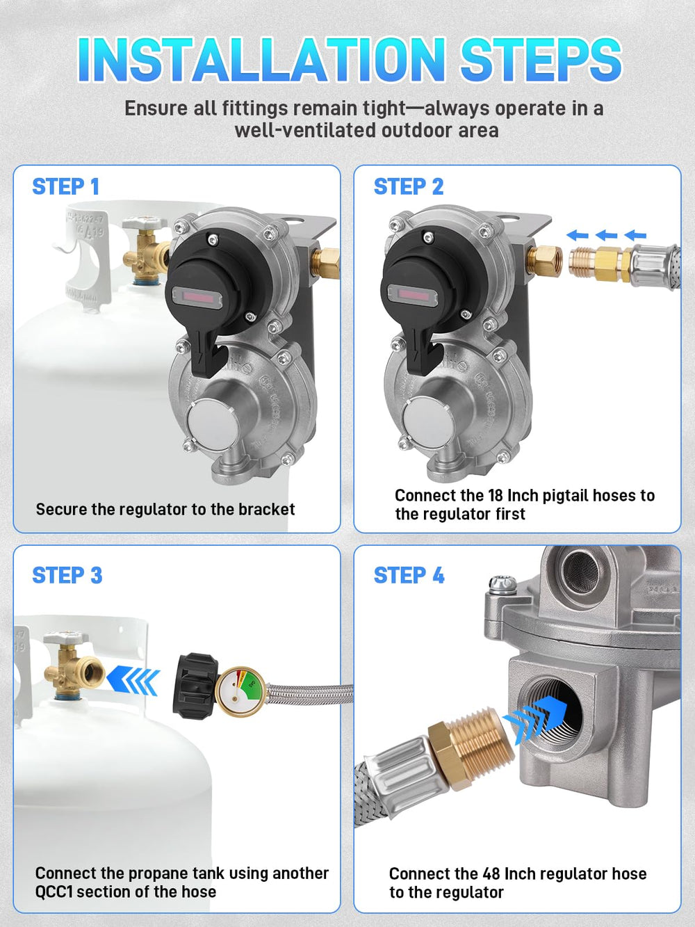 JURPLIX QCC1 1/4-inch SAE inlet and 3/8-inch NPT outlet connections.
