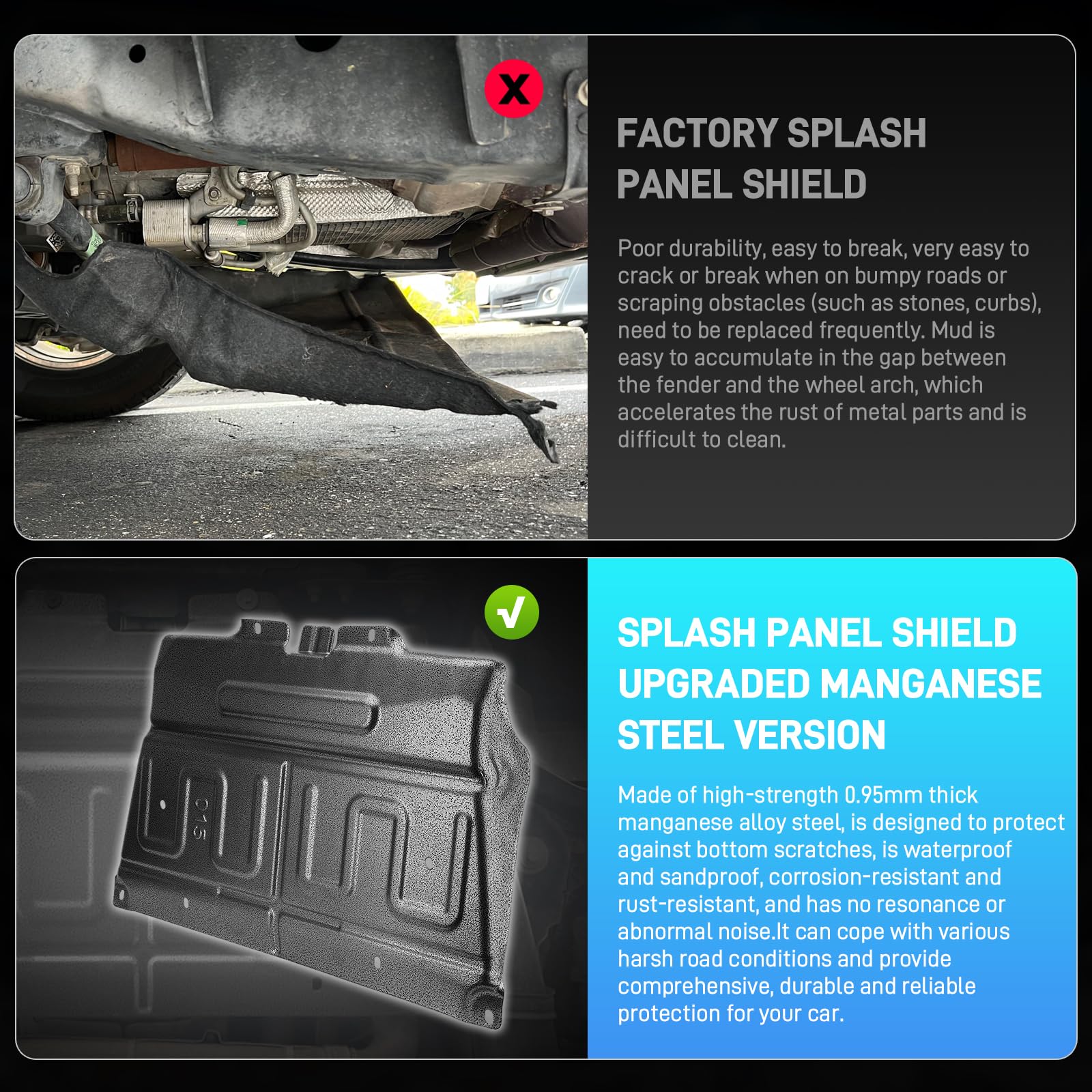 Jurplix shield demonstrates heat dissipation near the engine bay.