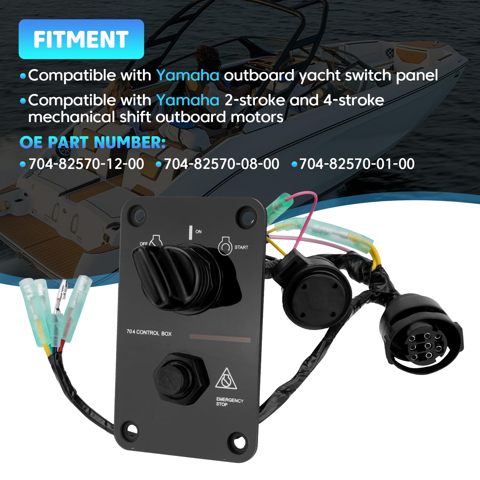JURPLIX switch panel with two keys for quick on/off control.