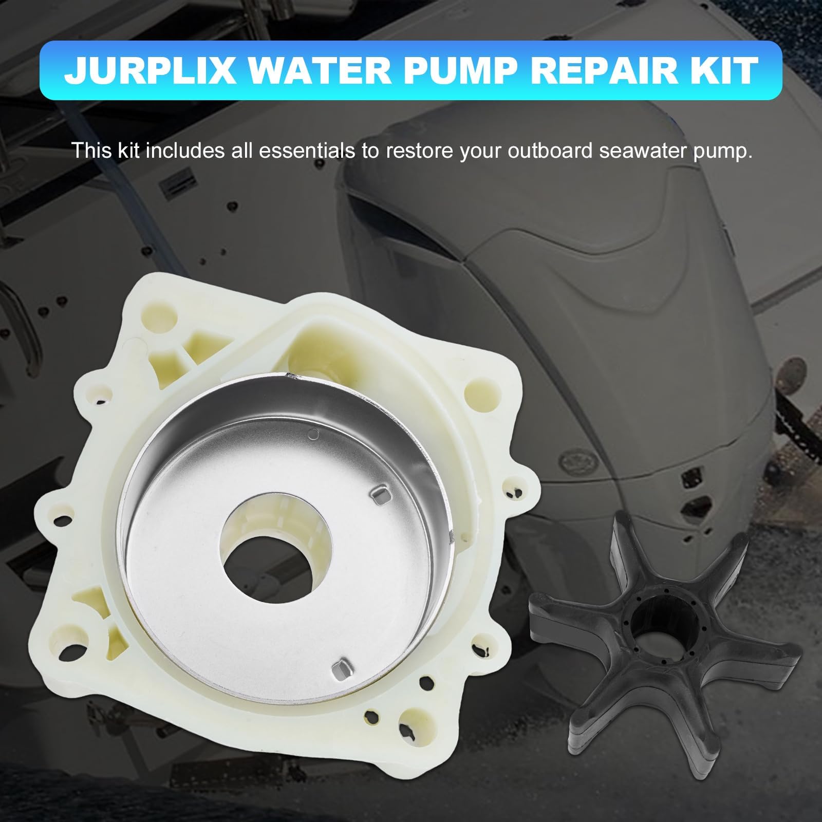 Close-up of JURPLIX water pump impeller housing for a reliable seal