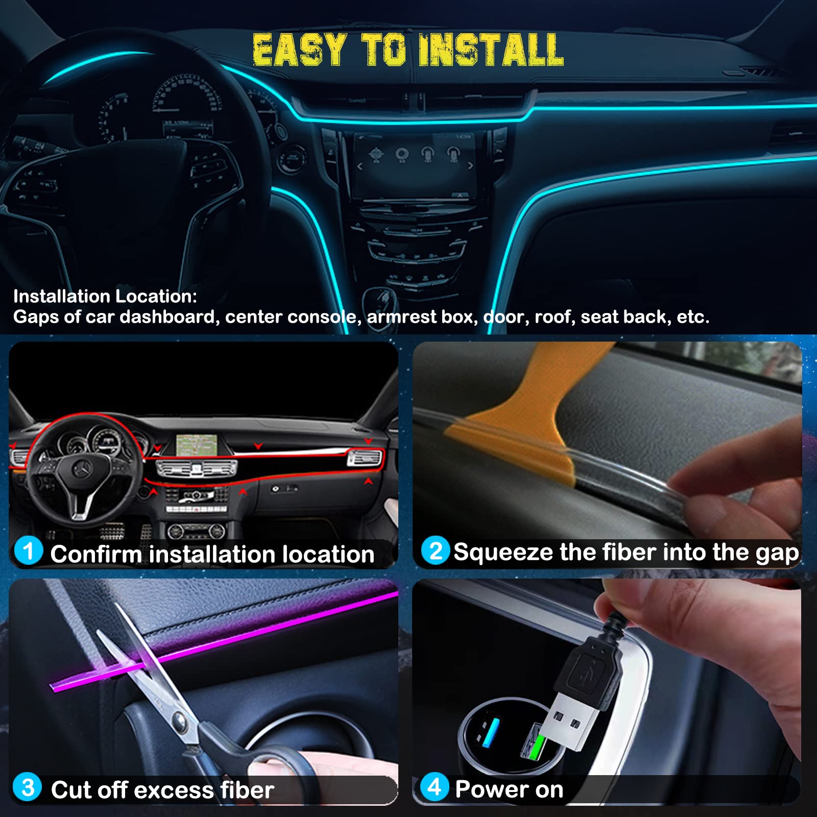 Jushope 16 million colors and 20 modes for mood lighting