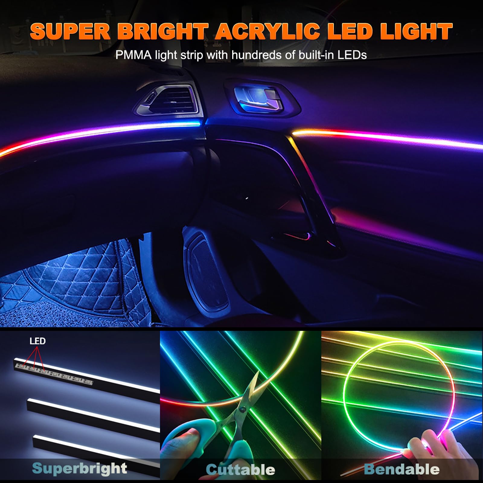 Jushope dynamic rainbow-chasing effect with addressable LEDs for lively ambience
