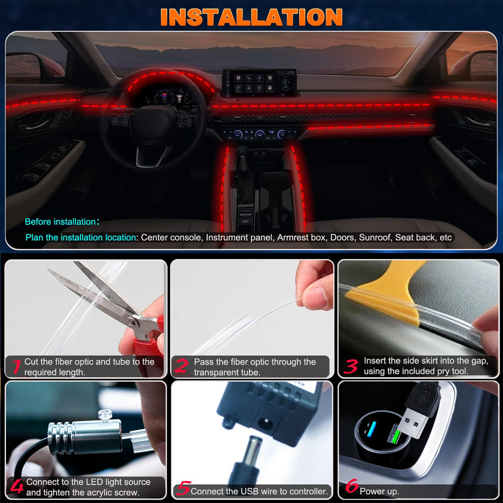 Jushope installation ideas for quick ambient car lighting setup