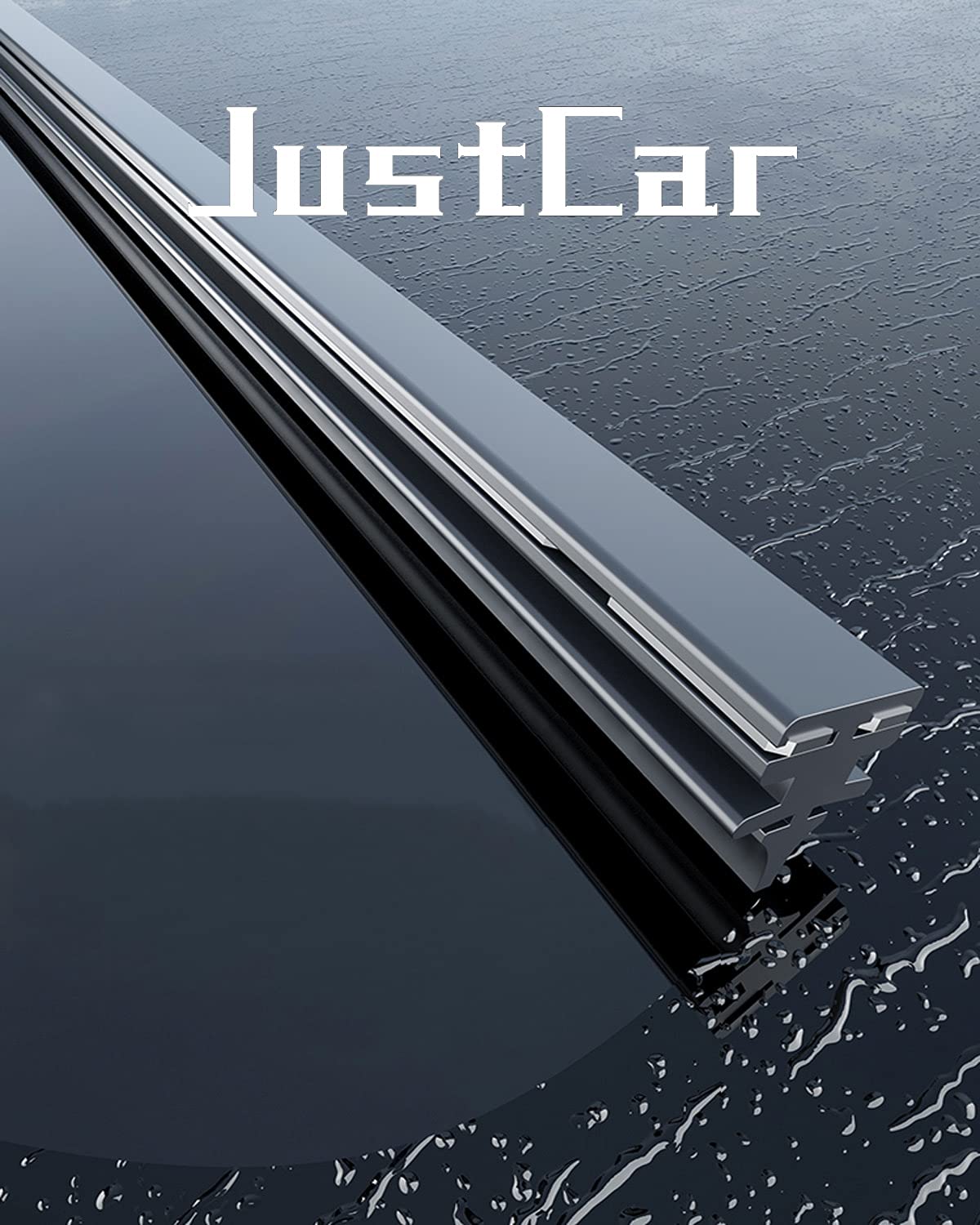 JustCar all-weather wiper blades designed for consistent performance in rain.
