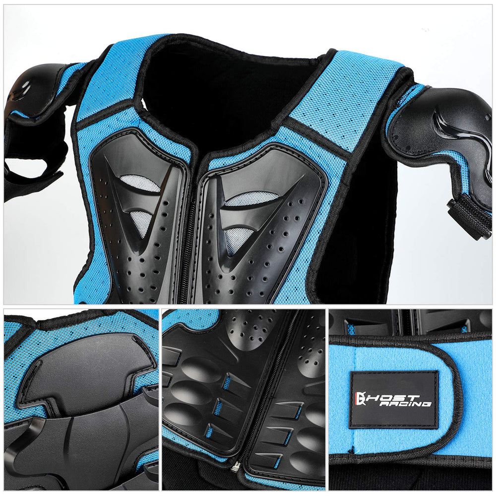 JUSTDOLIFE adjustable-straps chest and pad system adapts to growing kids.