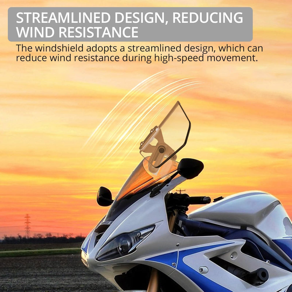 Justech silver bracket wind deflector adds sturdy support at high speeds.
