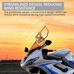 Justech silver bracket wind deflector adds sturdy support at high speeds.
