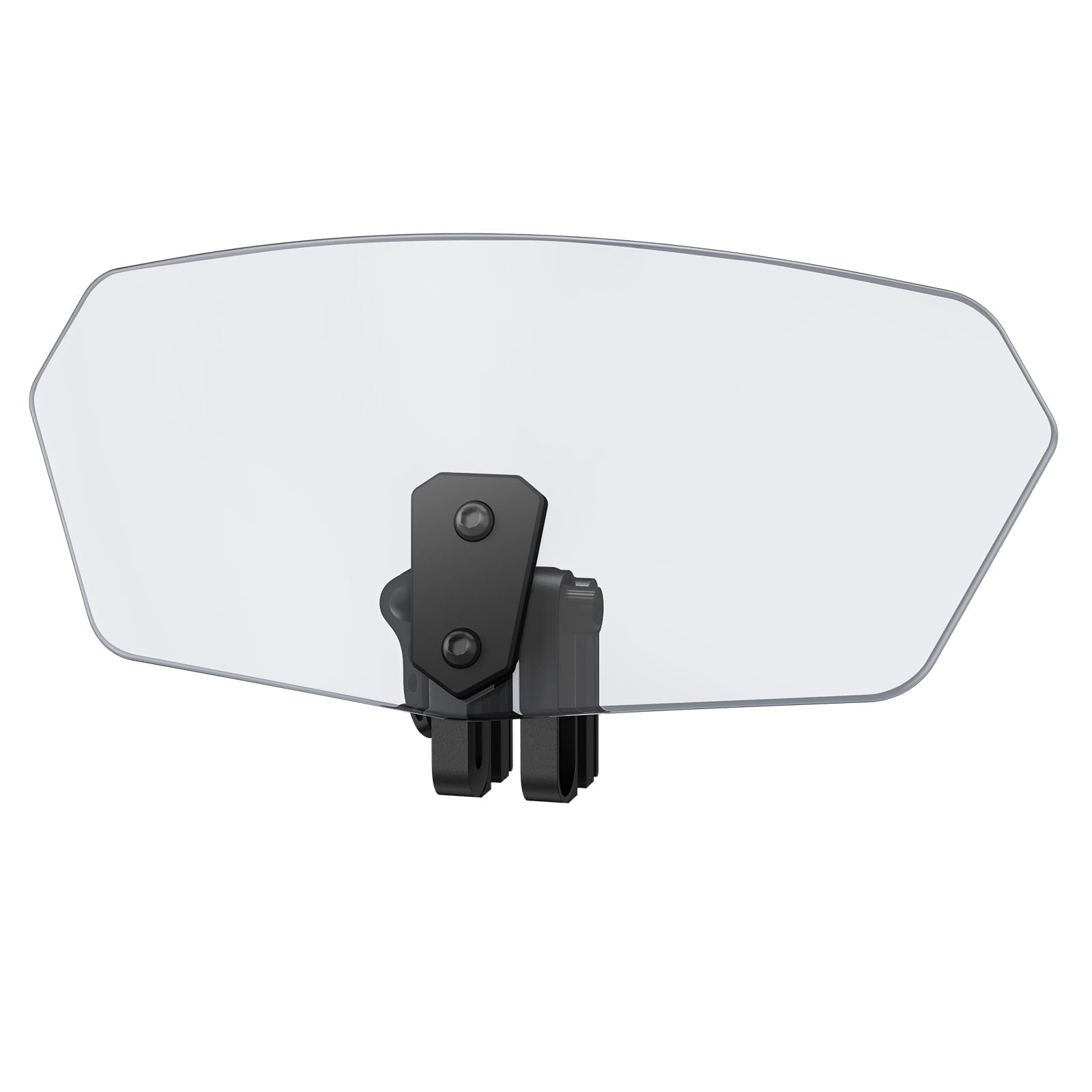 Justech wind deflection on road shows calmer helmet area.