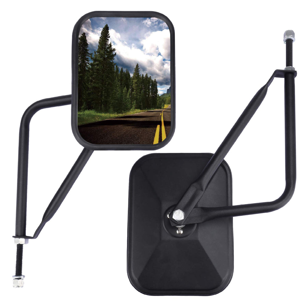 JUSTTOP mirrors off side-view assembly on a Jeep Wrangler enhancing removable door setup