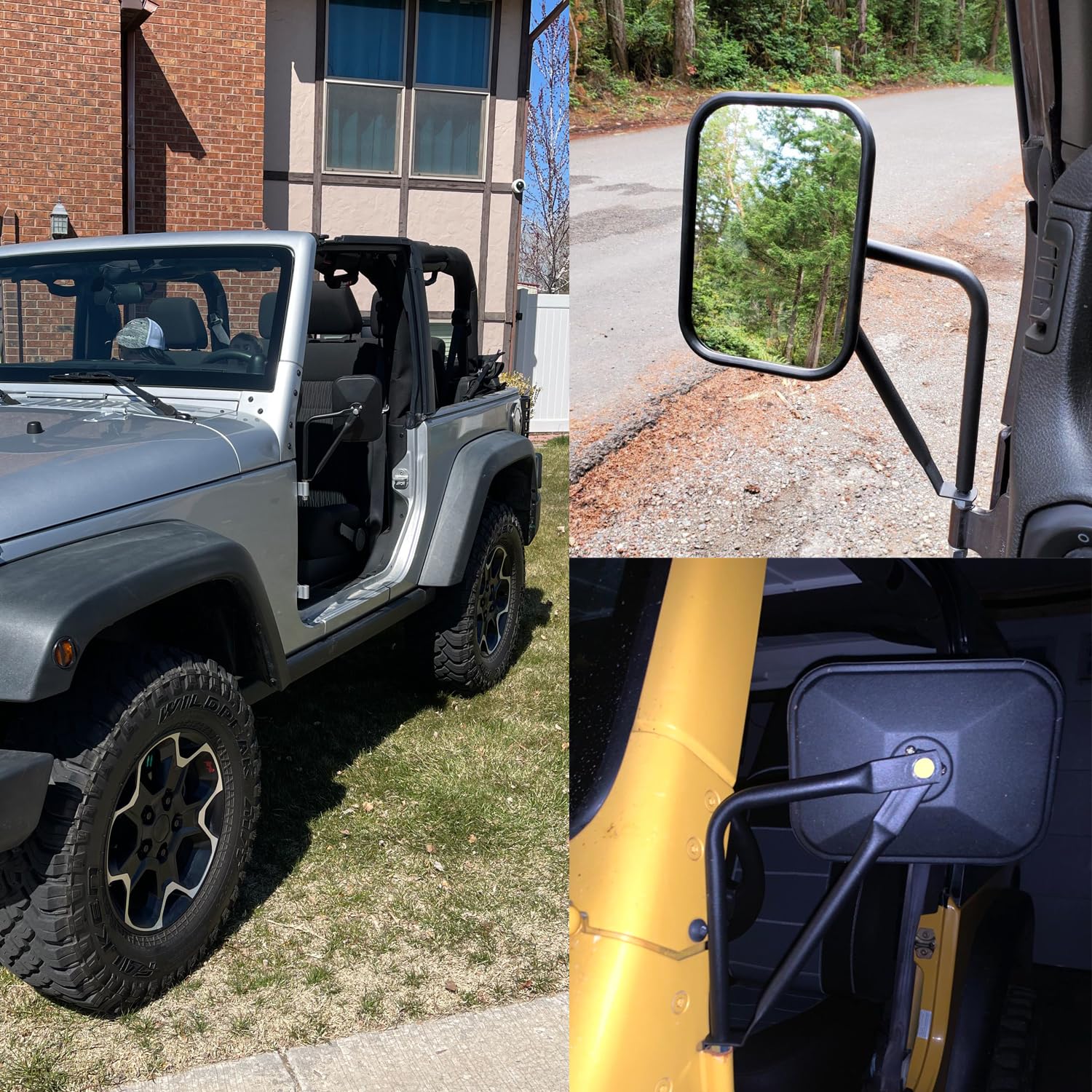 JUSTTOP mirrors off sturdy steel arm and ABS shell resist corrosion