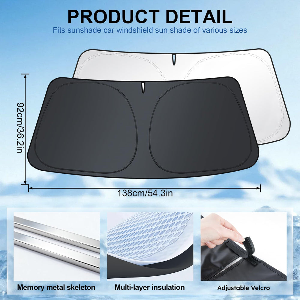 JUSTTOP sunshade covering dashboard area provides interior protection from UV.