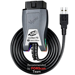 JUTA VLINKER FS front view showing compact adapter and branding for reliable diagnostics