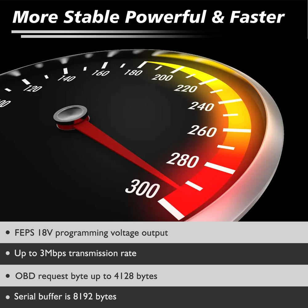 JUTA VLINKER FS OBD2 plug detail showing robust pins for stable vehicle communication