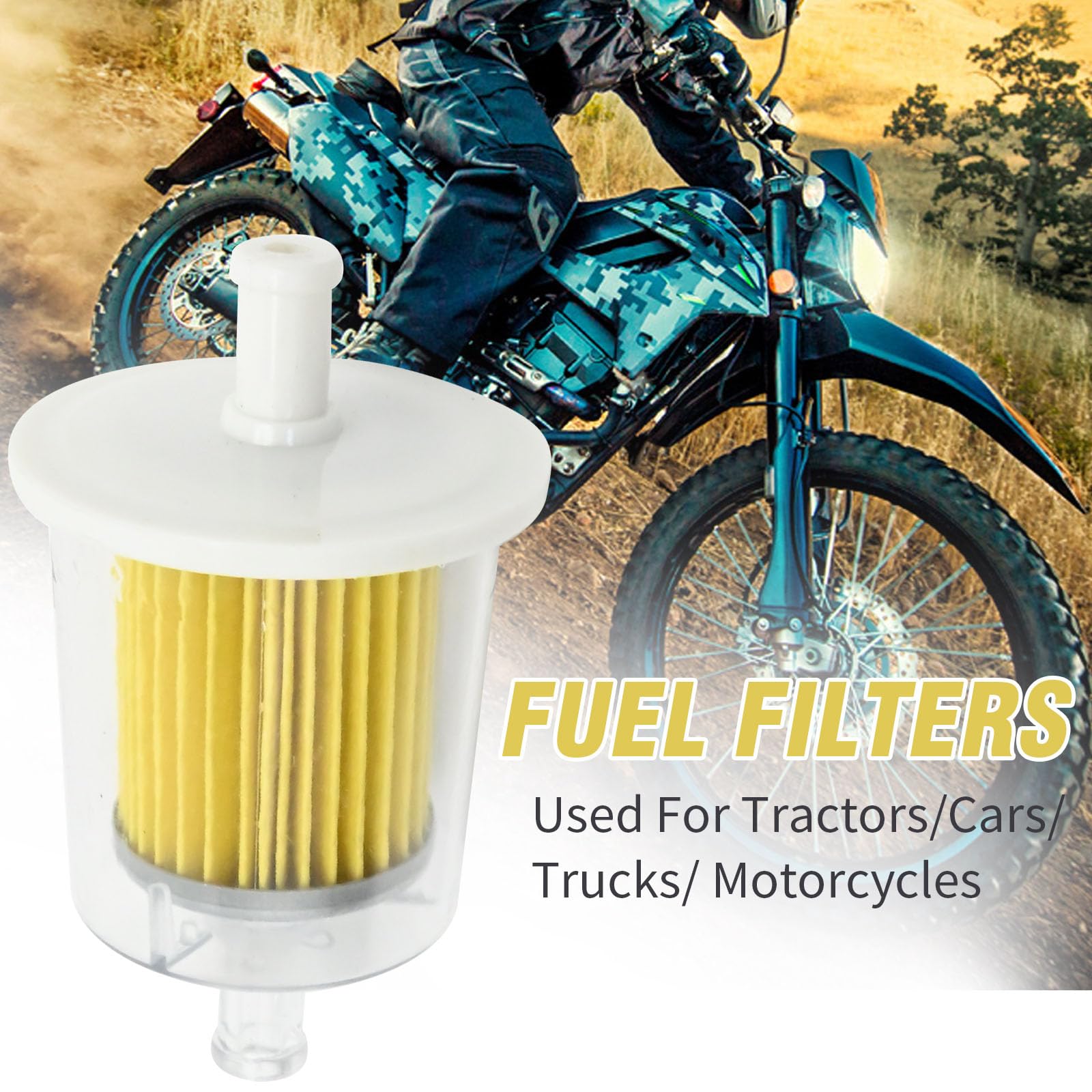 JUUDDENPARTS five-pack fuel filters for multiple machines and projects.