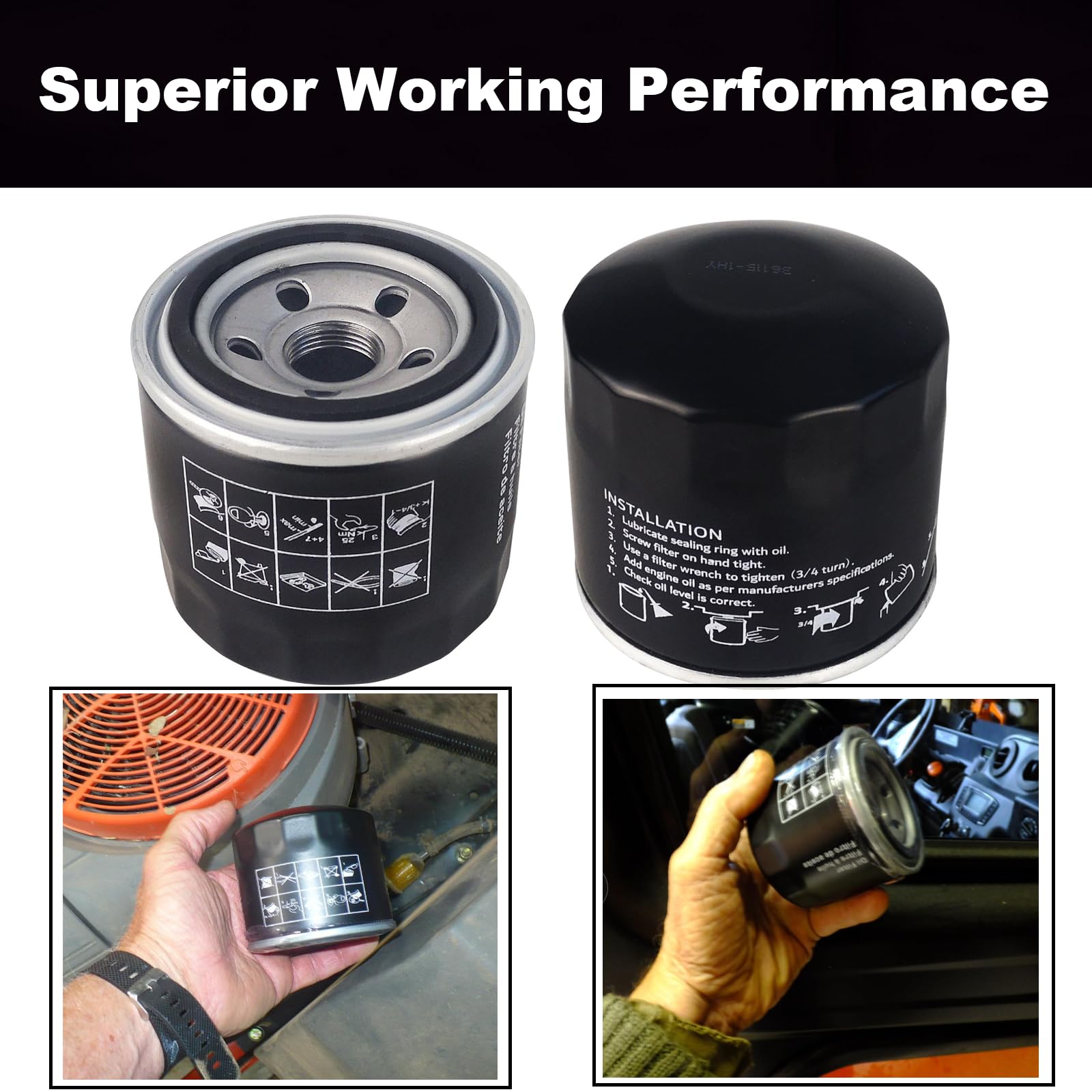 Jvfnxpm HH150-32094 oil filter installation guide for precise Kubota replacements.