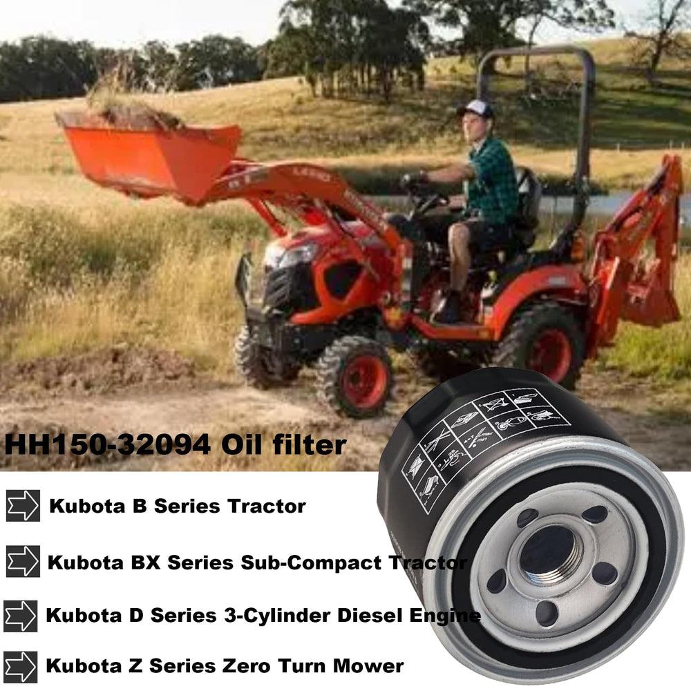 Jvfnxpm HH150-32094 oil filter label detail showing model compatibility.
