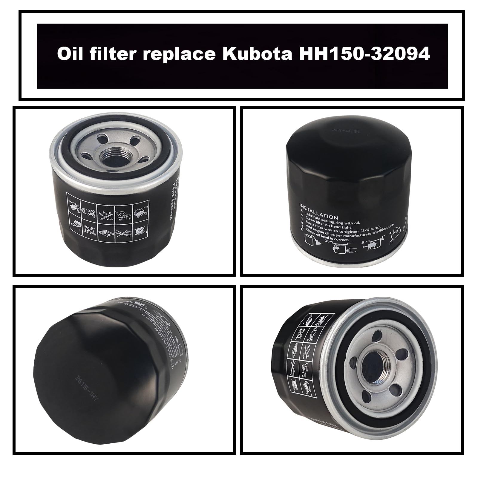 Jvfnxpm HH150-32094 oil filter packaging closeup with high-quality construction.